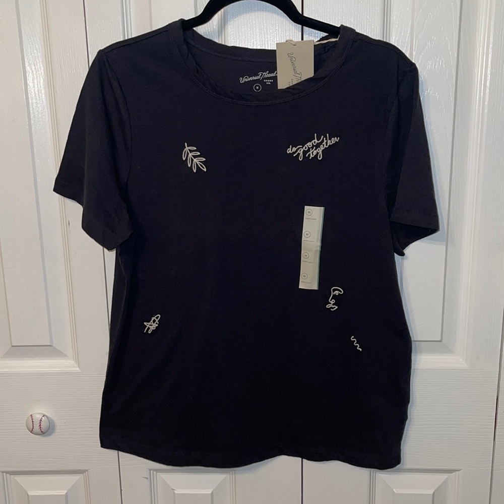 Universal Threads Black embroidered t shirt